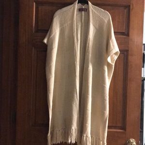 Knitted lightweight cream kimono size medium